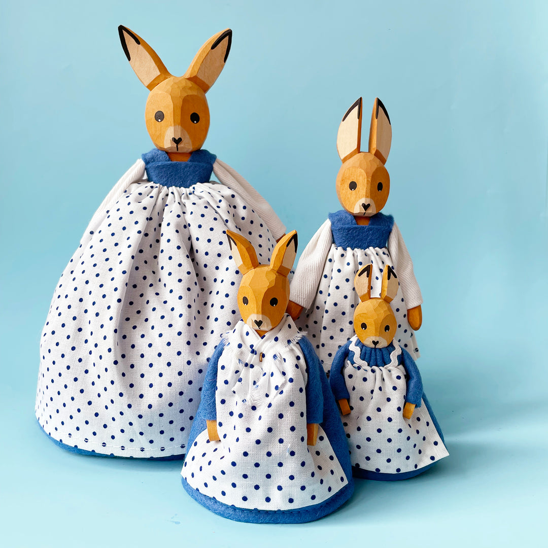 Small Wood Bunny with Skirt