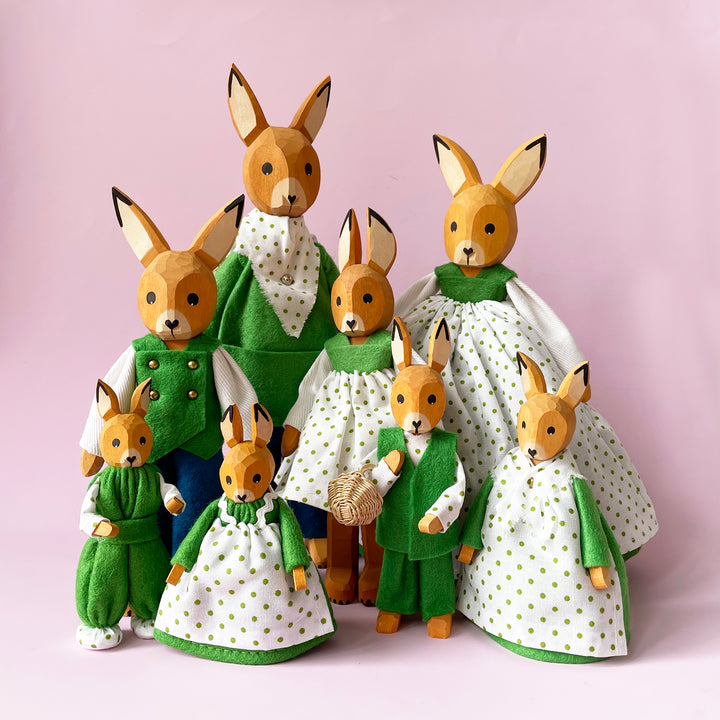 Large Wood Bunny with Pants
