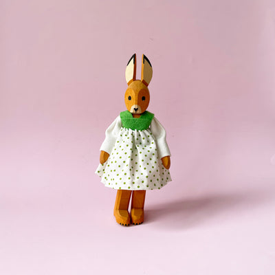 Medium Wood Bunny with Skirt & Legs