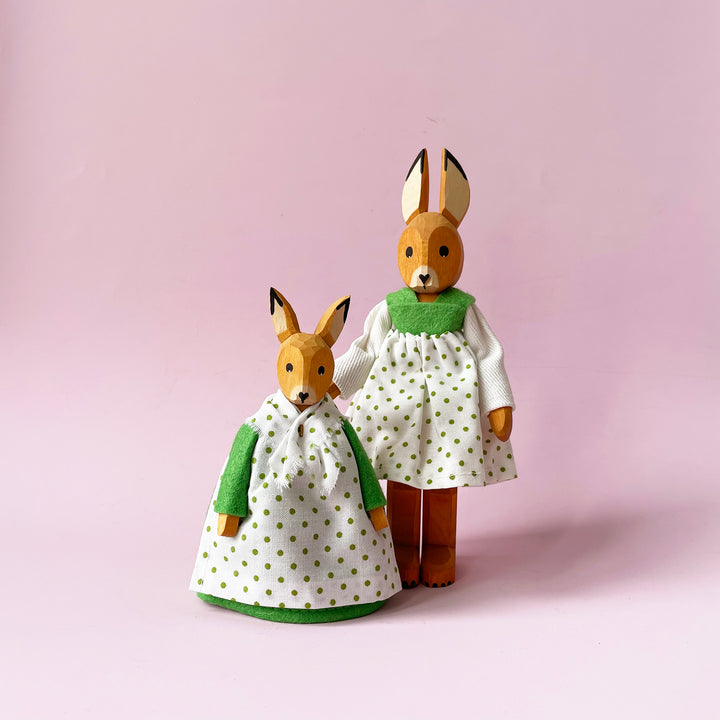 Medium Wood Bunny with Skirt & Legs