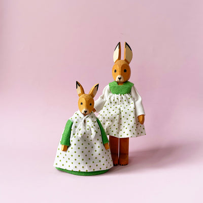 Medium Wood Bunny with Skirt & Legs