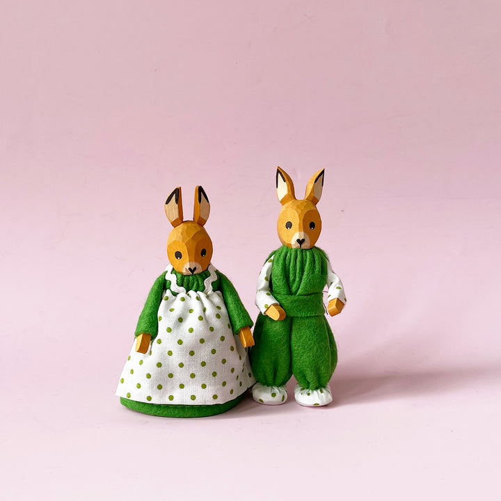 Extra Small Wood Bunny with Skirt