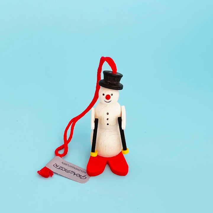 Small Snowman with Skis Ornament