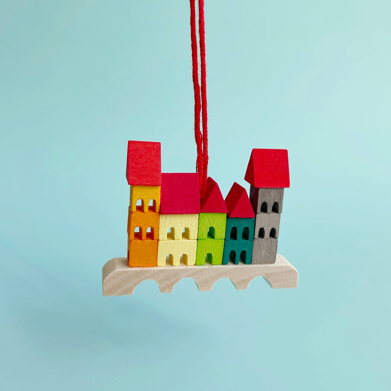 Toy Wood Village Ornament