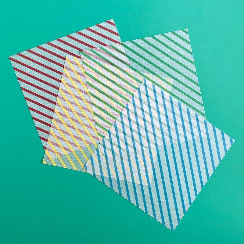 Striped Wax Paper Origami