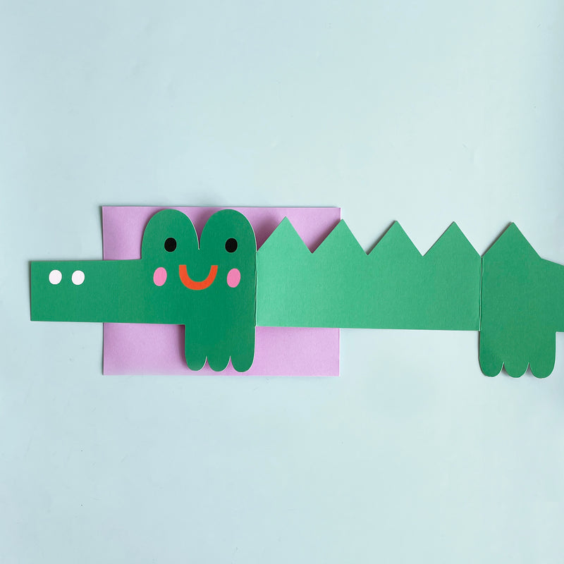 Crocodile Concertina Fold Out Card